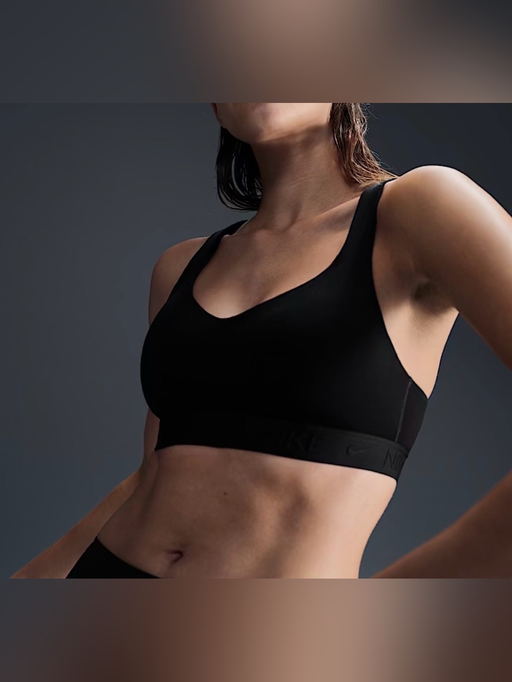 Nike Indy high support Wireless Padded Sports Bra Logo Black Size Medium